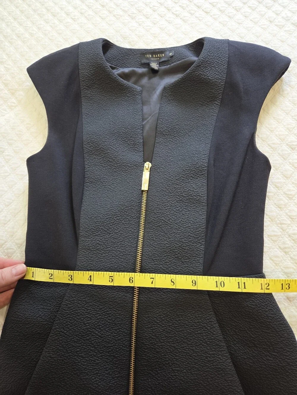 Ted Baker Jumana Dress 0 UK 00 US Multimedia Black Peplum Sheath Structured - Picture 8 of 11